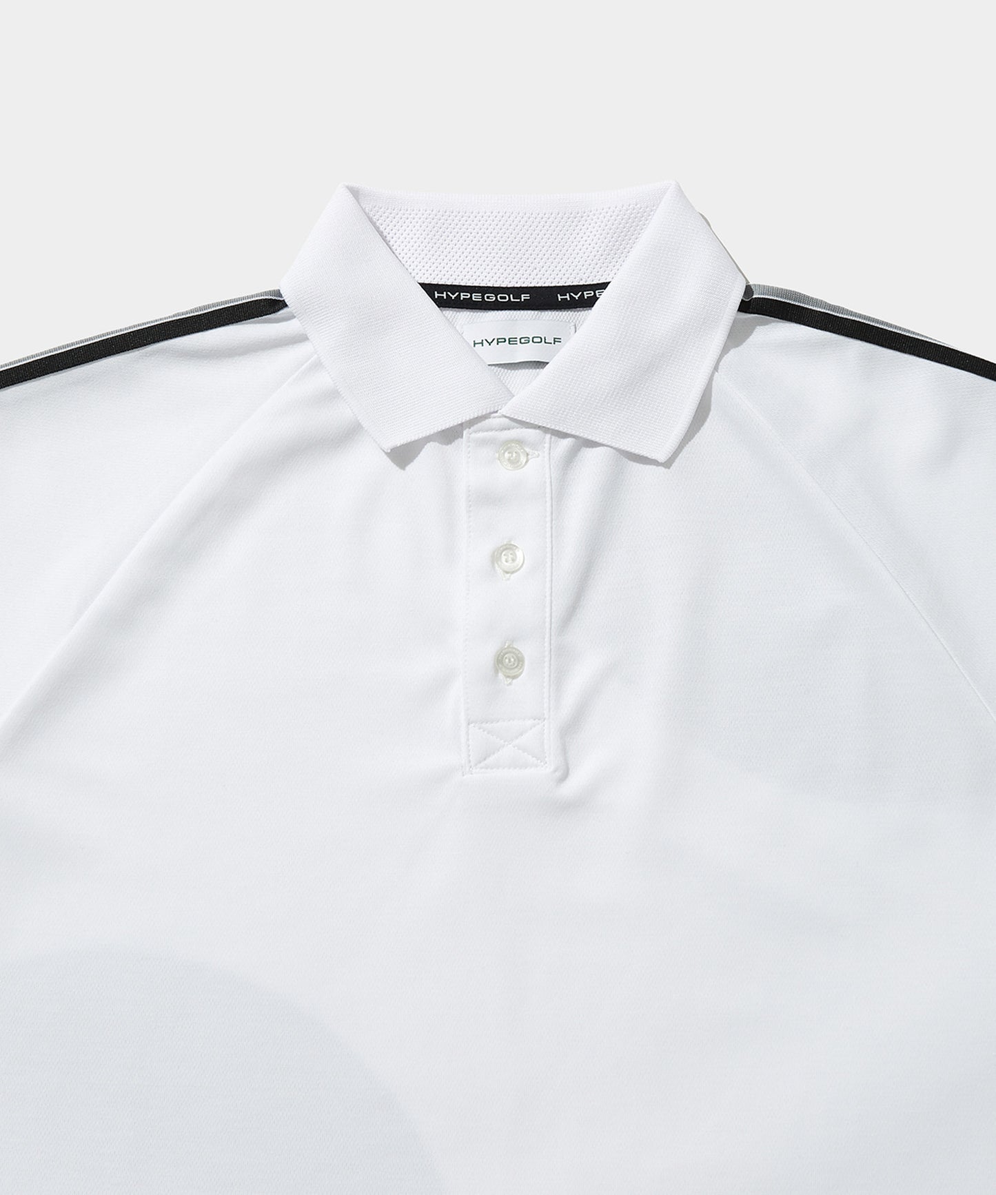 SHOULDER STRIPE SHORT SLEEVE POLO WHITE
