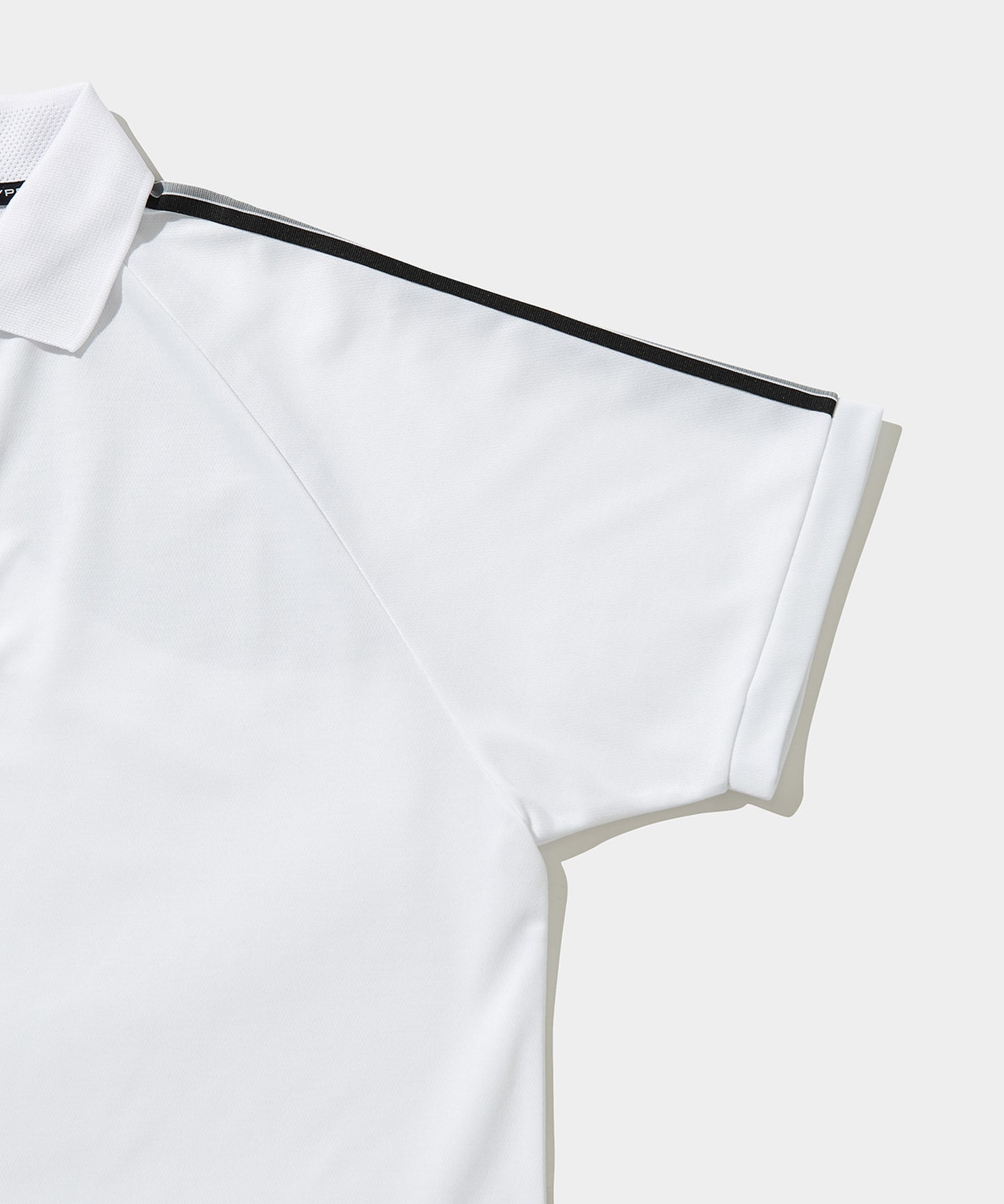 SHOULDER STRIPE SHORT SLEEVE POLO WHITE