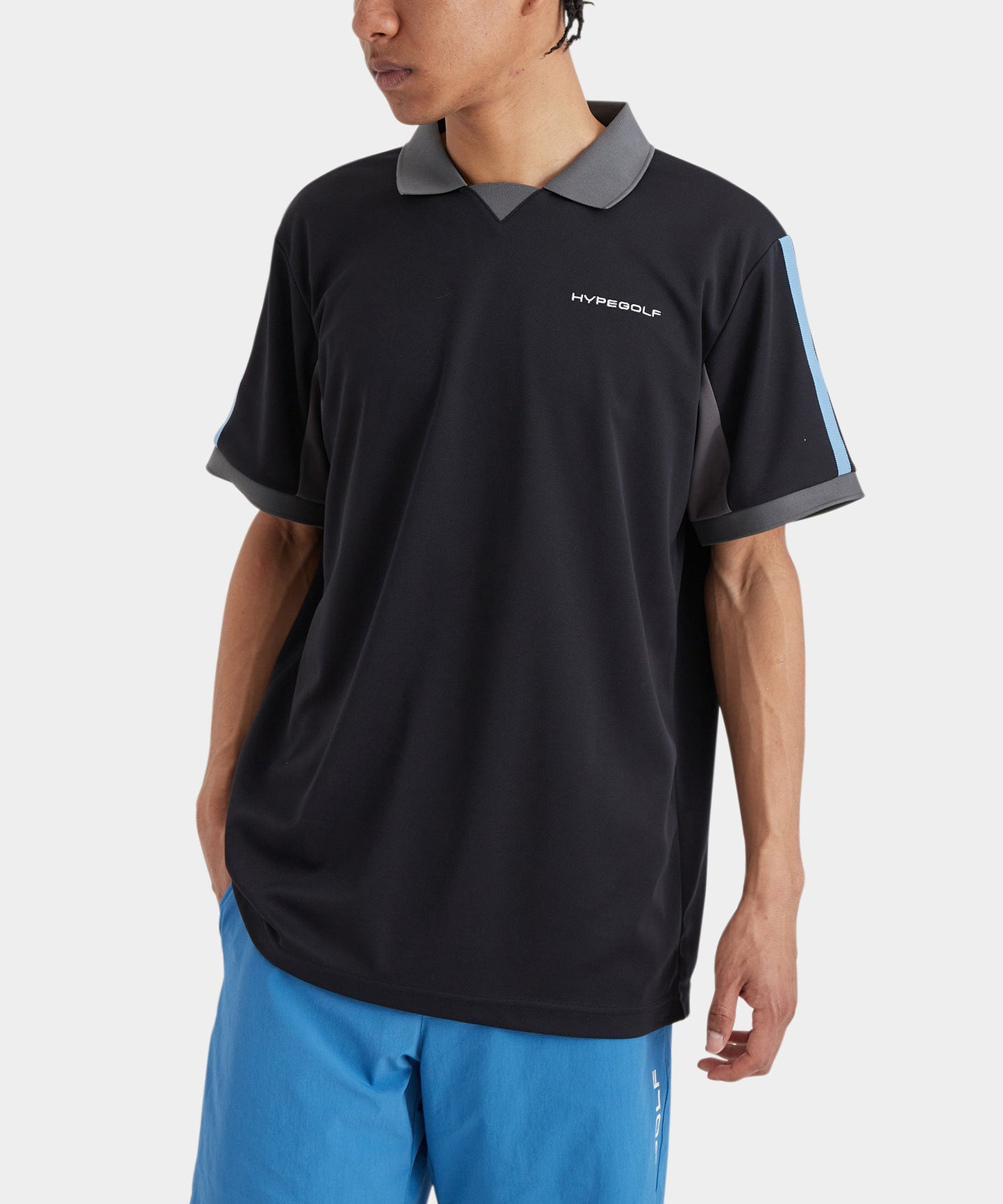COLOR LINE SHORT SLEEVE POLO BLACK