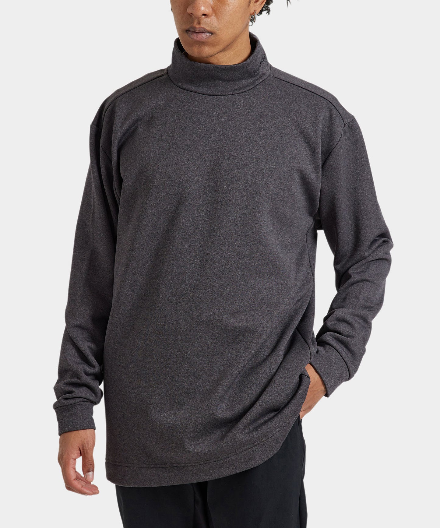Dot motif MOCKNECK LONG SLEEVE SHIRTS GRAY