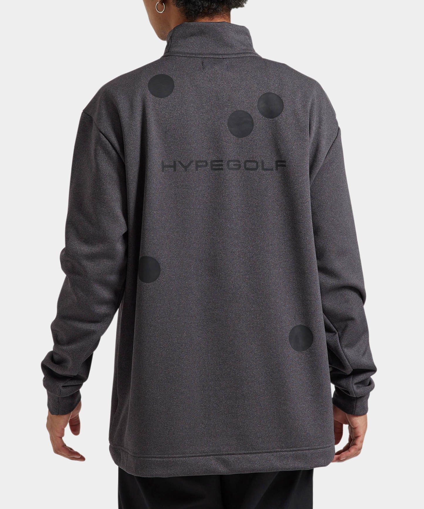 Dot motif MOCKNECK LONG SLEEVE SHIRTS GRAY