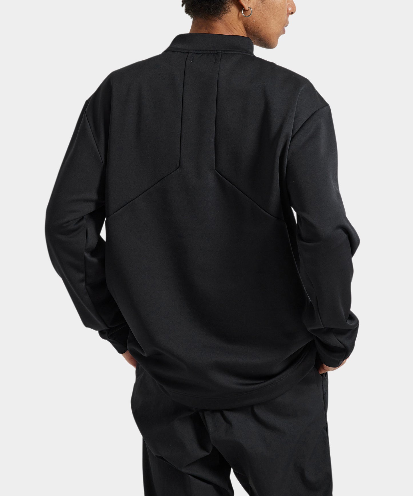 CORDURA FLEECE Logo motif mockneck long sleeve BLACK