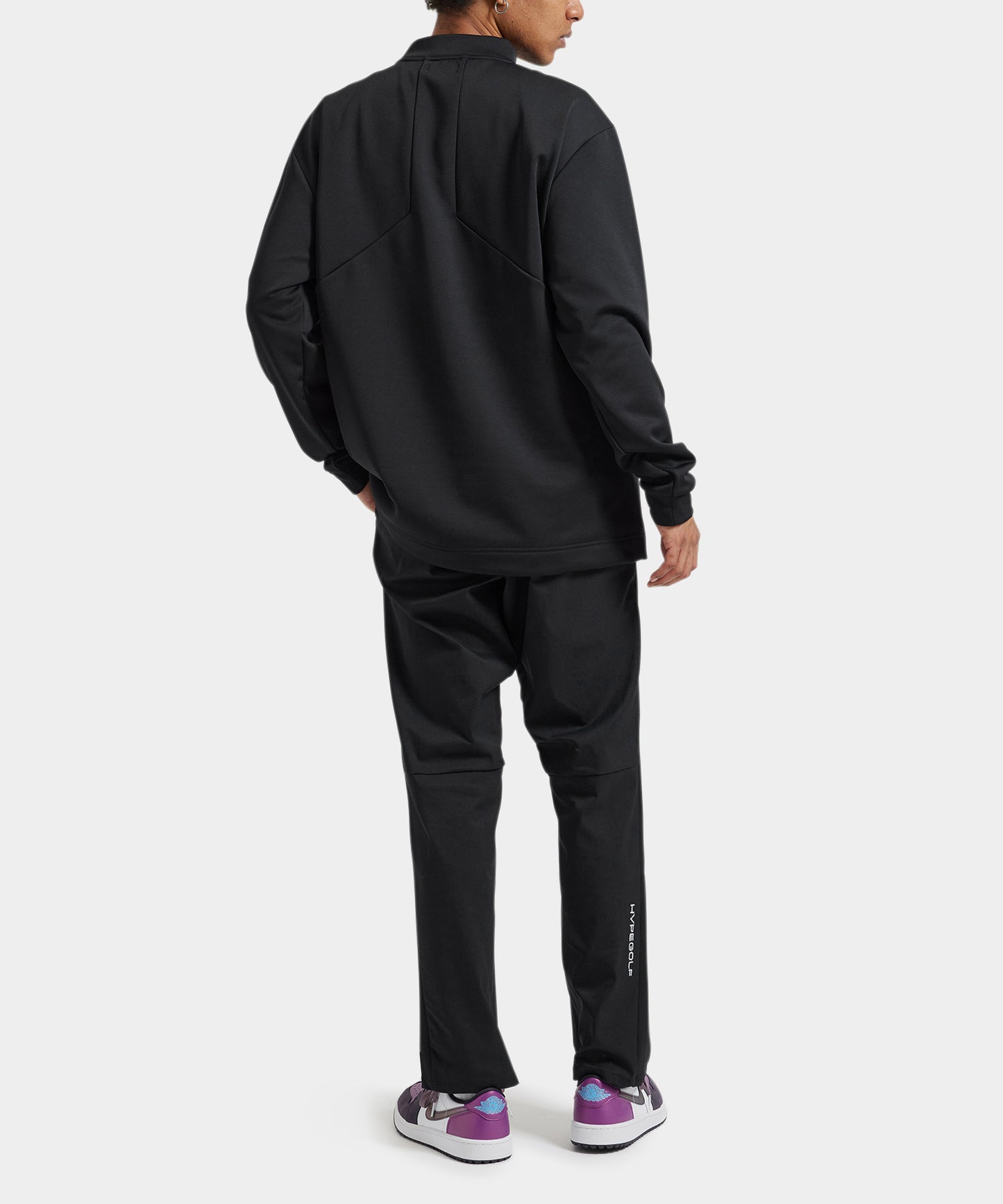 CORDURA FLEECE Logo motif mockneck long sleeve BLACK