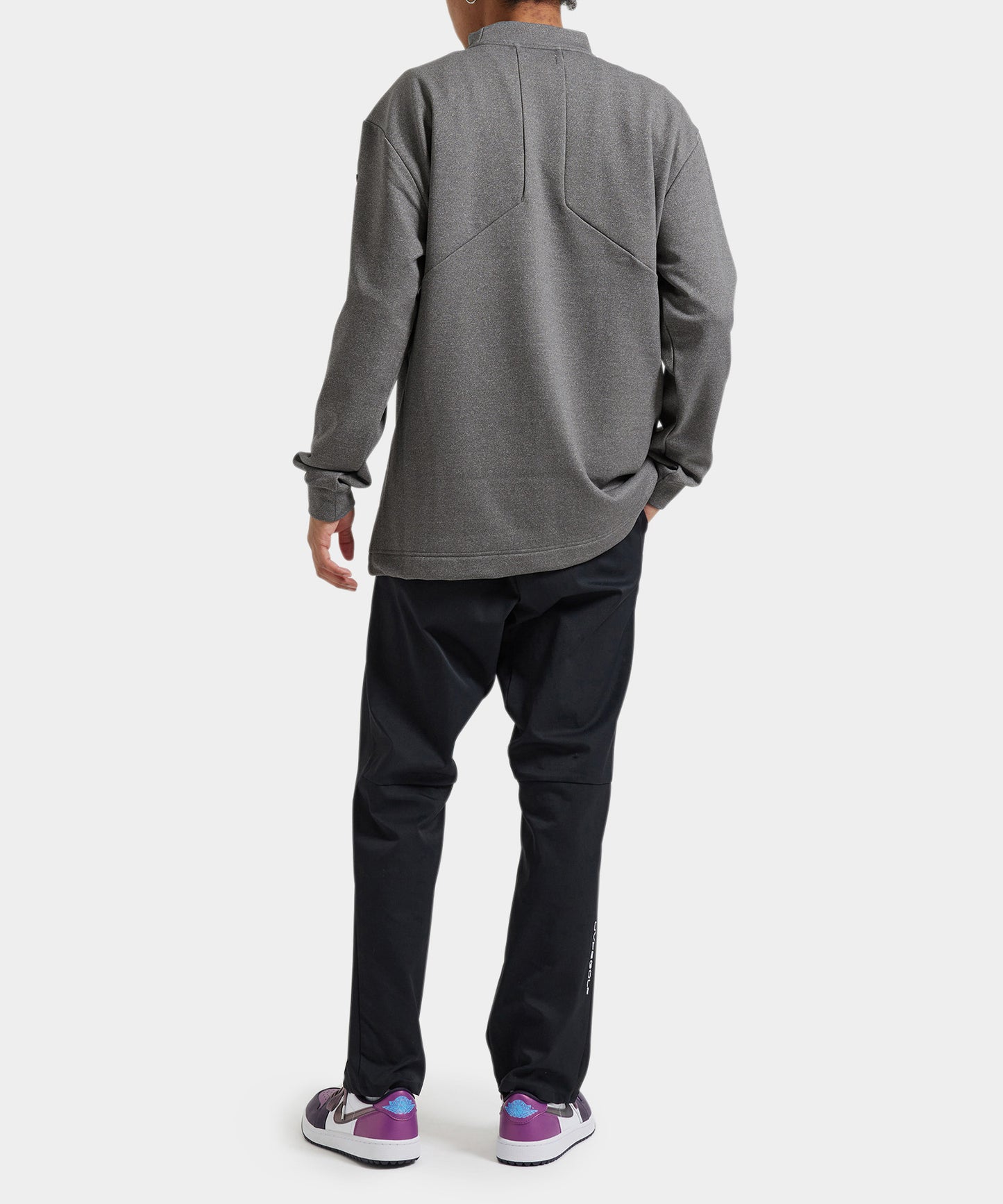 CORDURA FLEECE Logo motif mockneck long sleeve GRAY