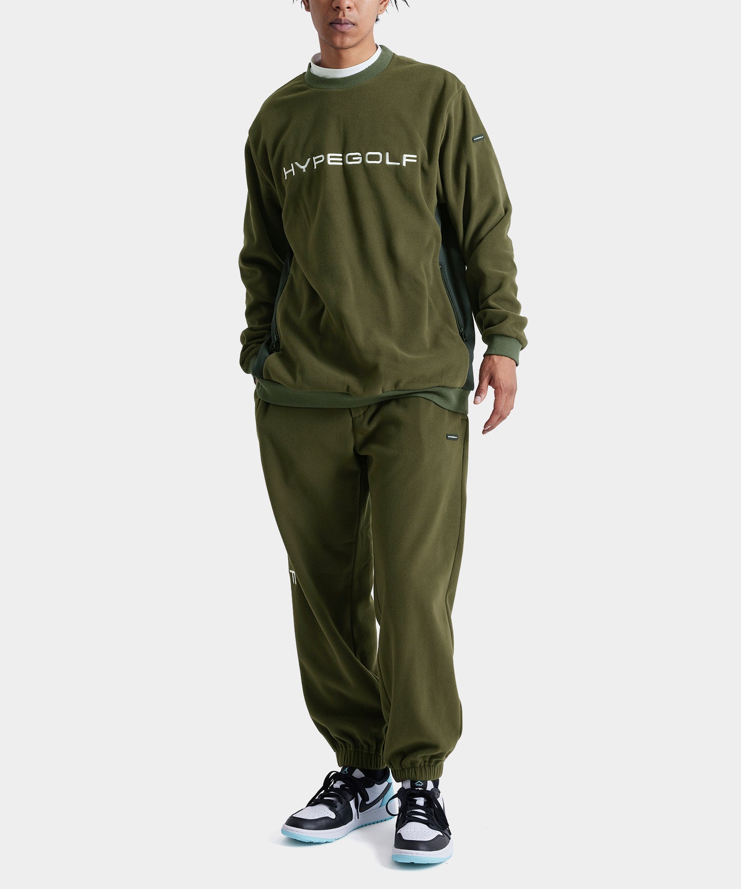 FLEECE CREW PULL OVER KHAKI