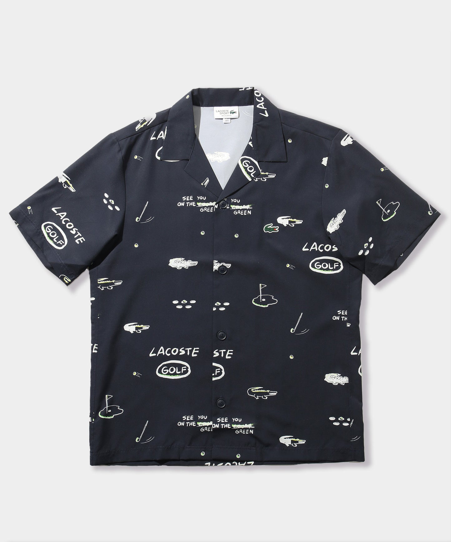 LACOSTE ウルトラドライオープンネック総柄シャツ CH7568