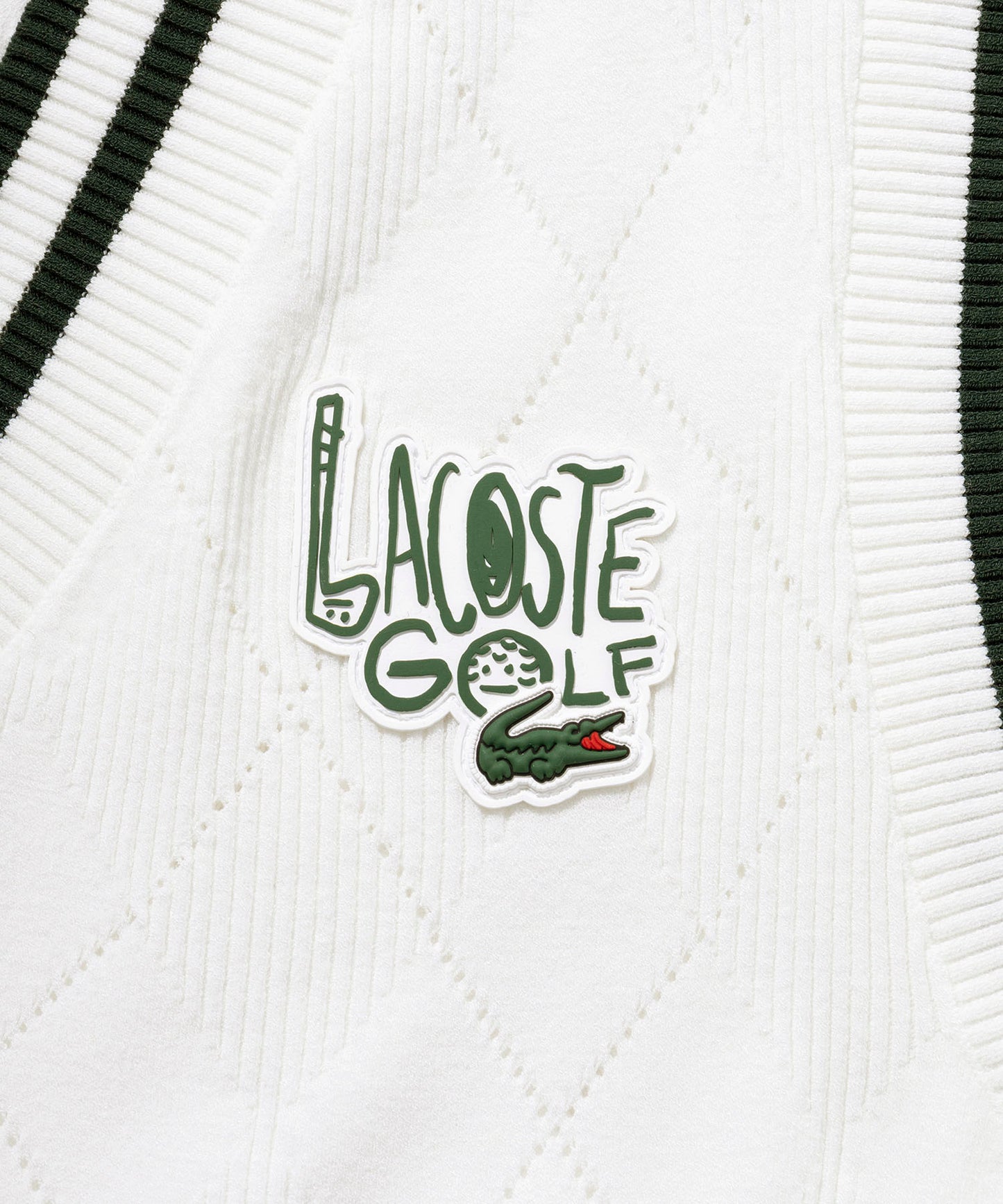 LACOSTE アーガイルジャカードゴルフニットベスト