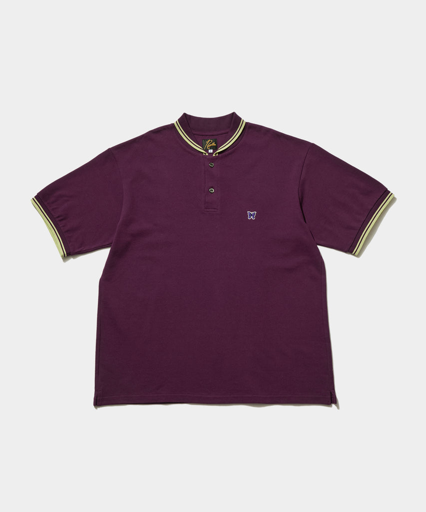 Shawl Collar S/S Polo - Cotton Pique Red