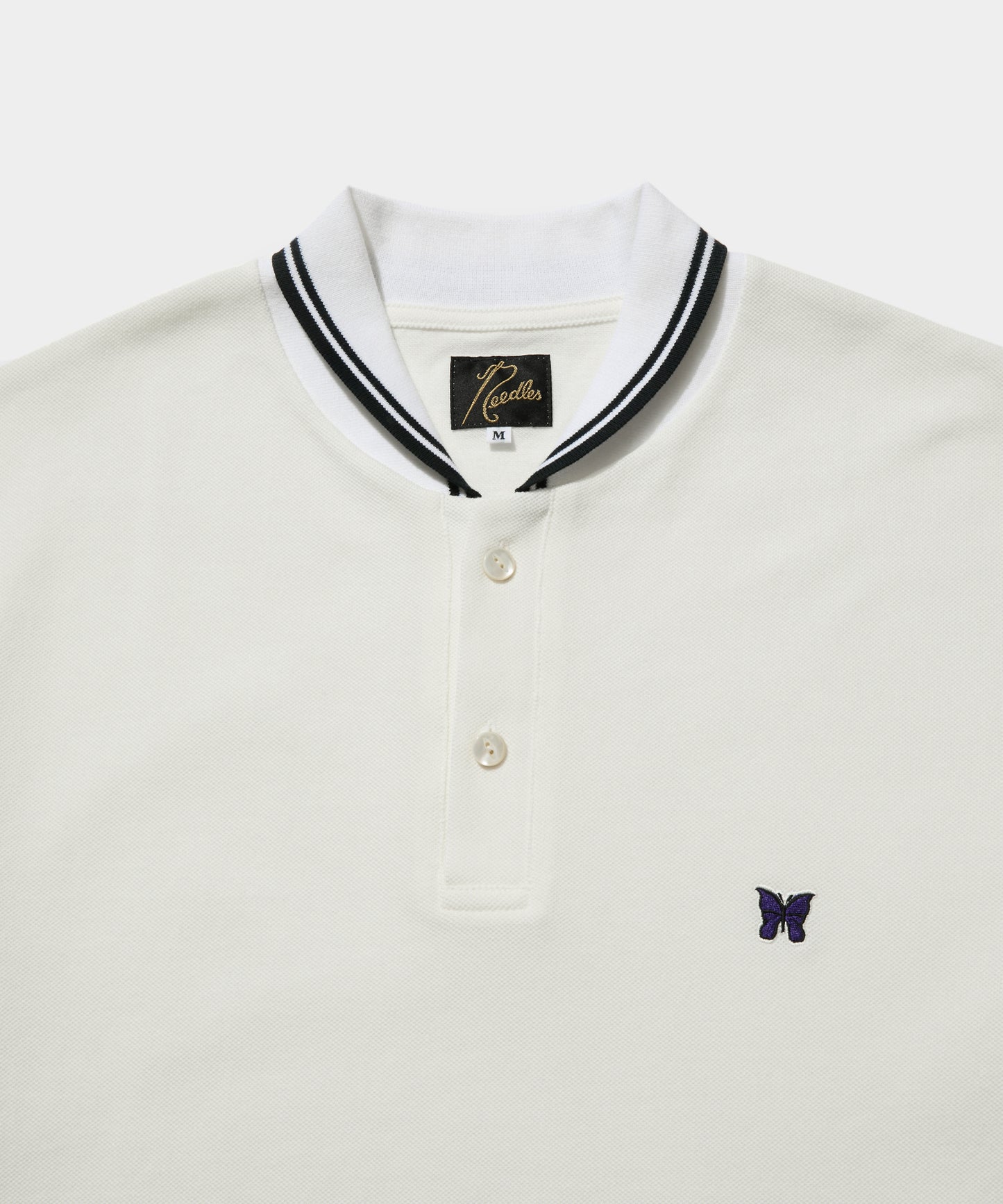 Shawl Collar S/S Polo - Cotton Pique White