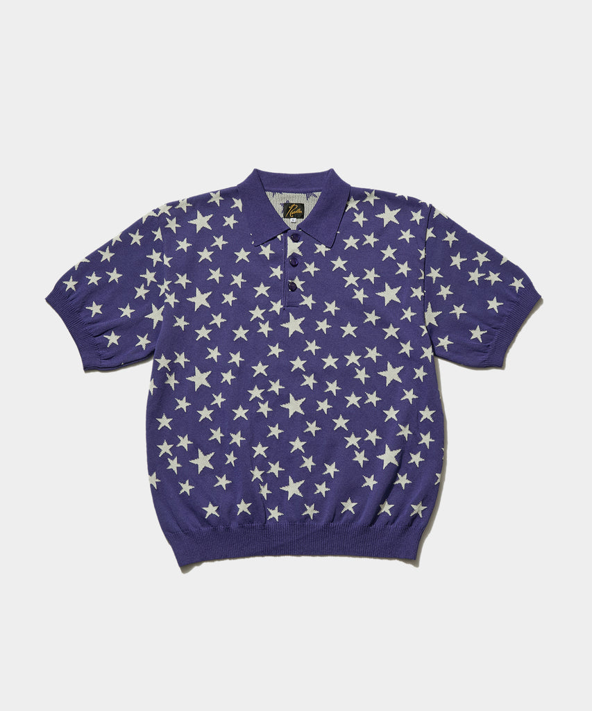 S/S Polo Sweater - PE/Washi Knit / Star Purple