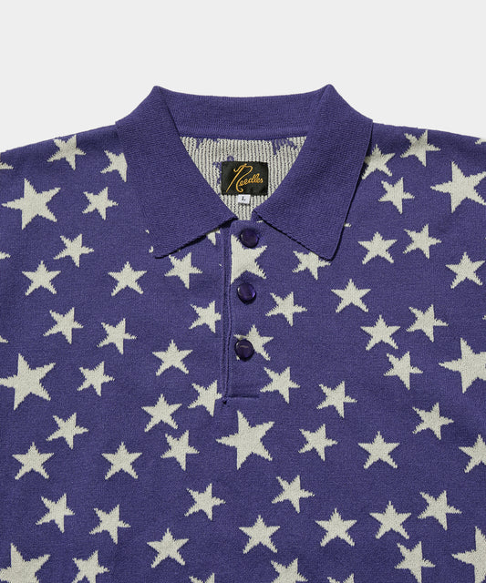 【NEEDLES】S/S Polo Sweater - PE/Washi Knit / Star