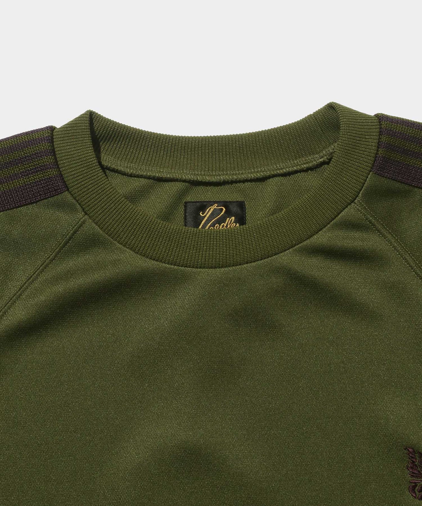 NEEDLES Track Crew Neck Shirt - Poly Smooth Olive