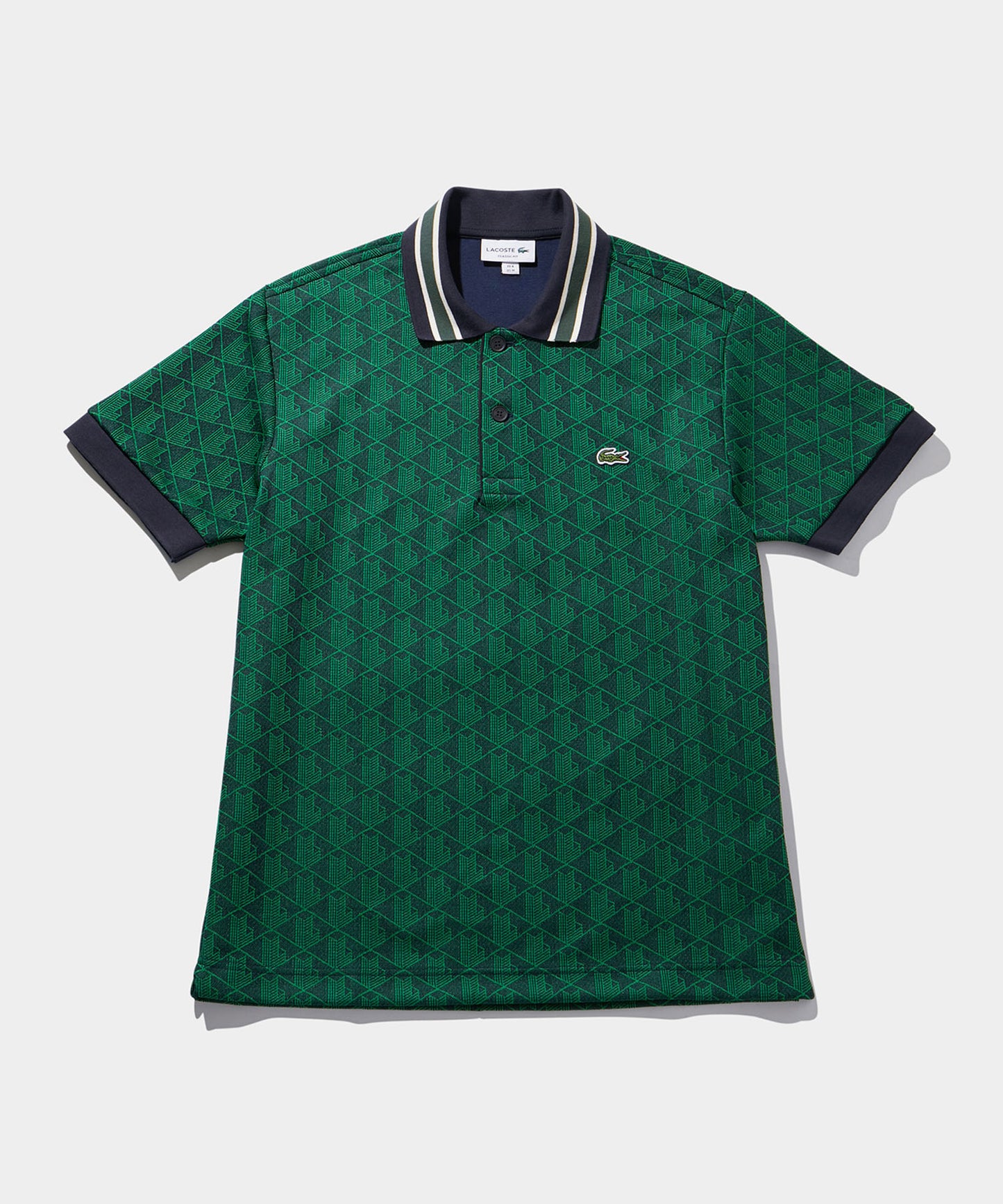 LACOSTE モノグラムジャカードポロシャツ