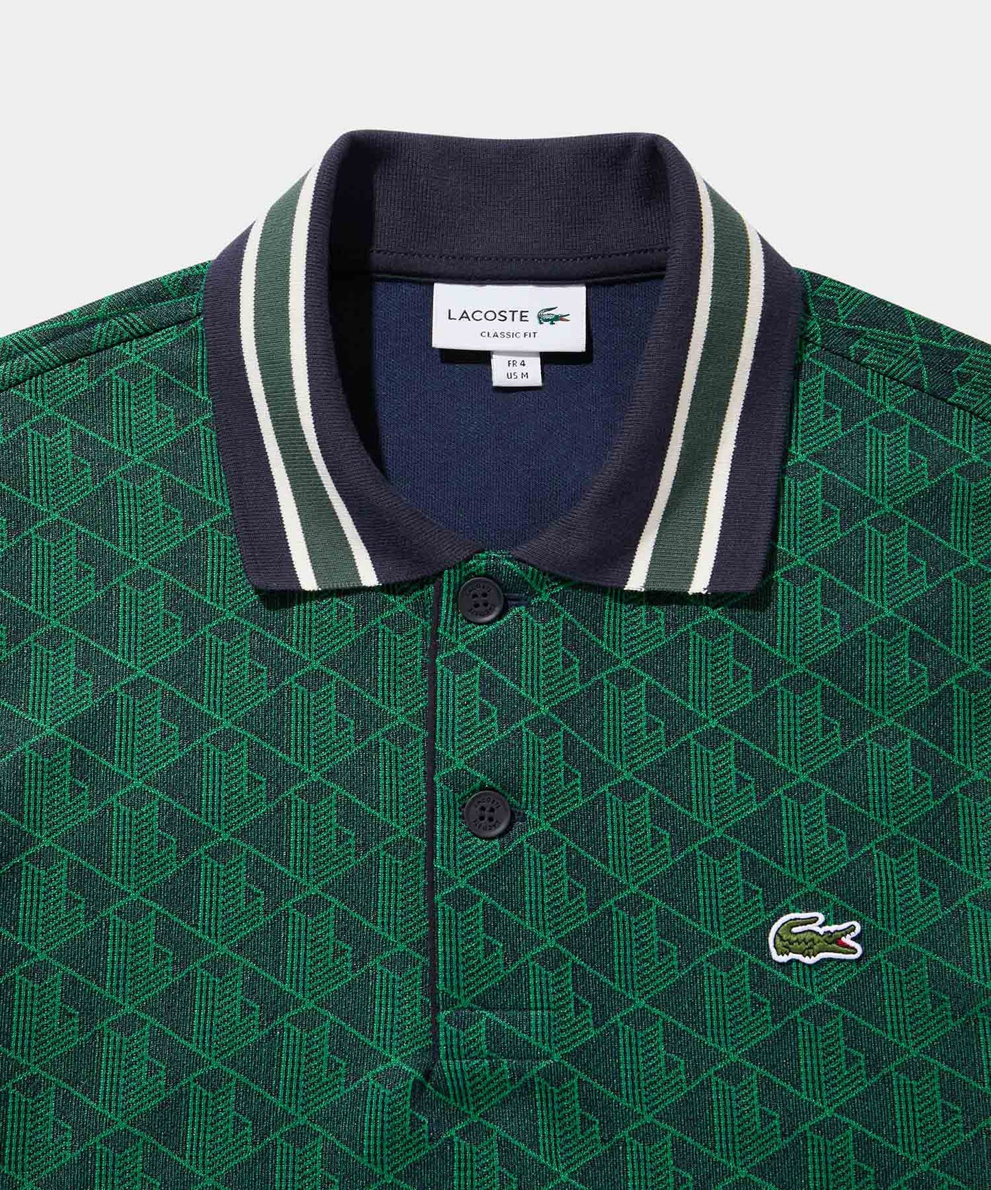 LACOSTE モノグラムジャカードポロシャツ