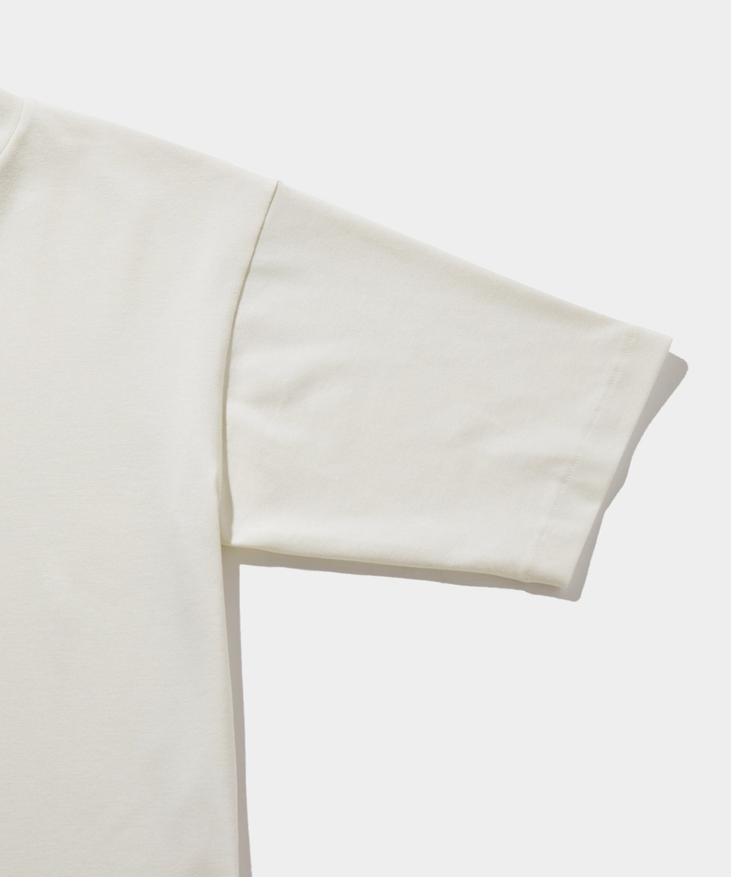 LACOSTE 5分袖モックネックサマーニットTシャツ WHITE