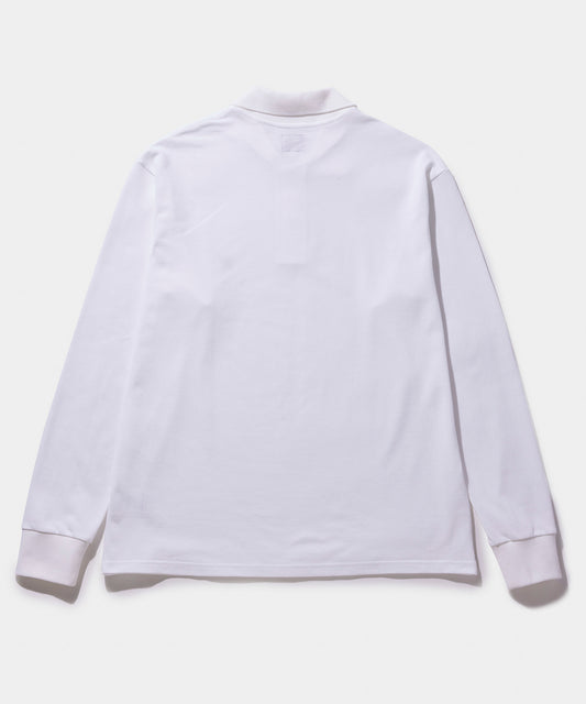 NEEDLES L/S Polo Shirt - Cotton Pique WHITE