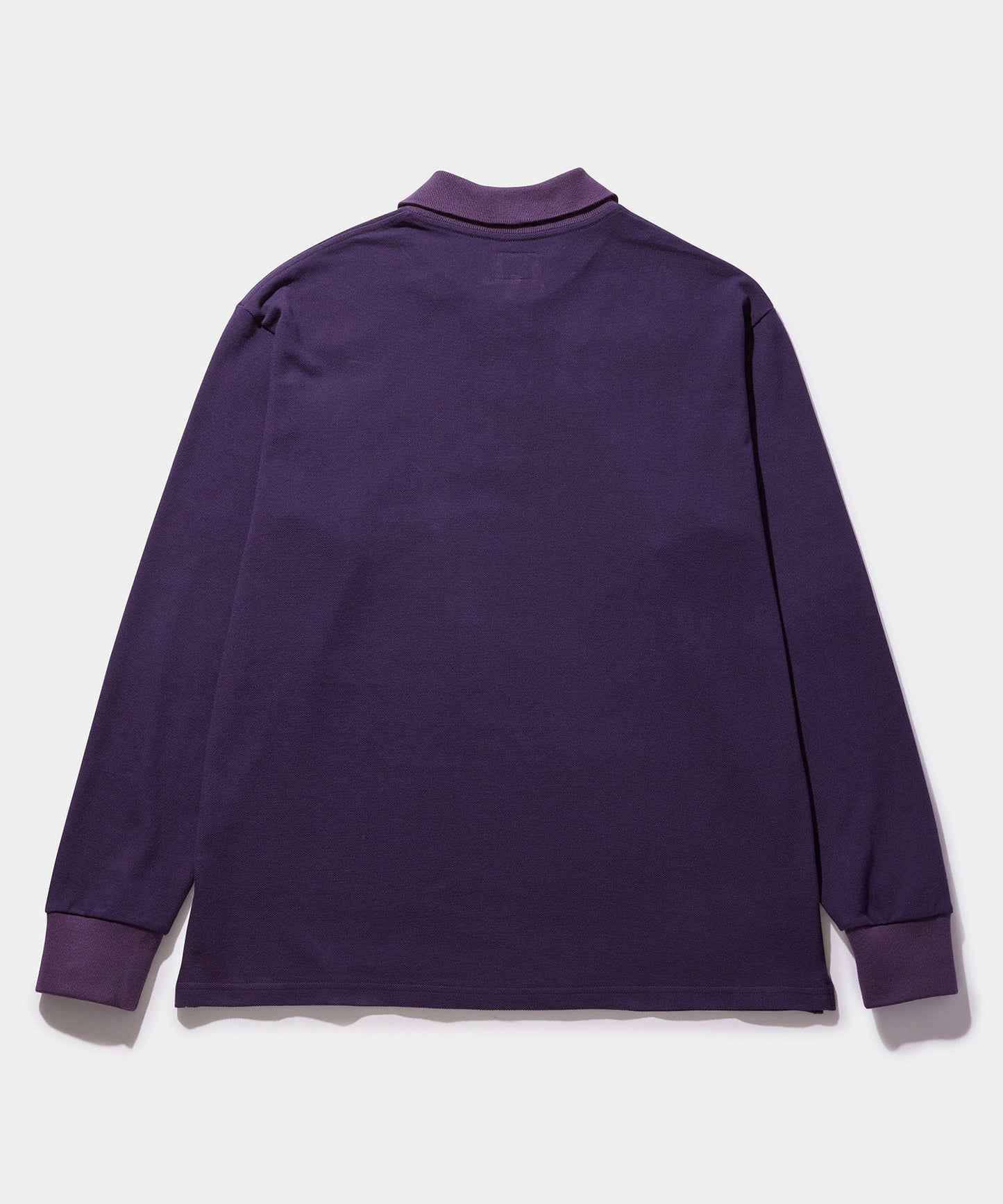 NEEDLES L/S Polo Shirt - Cotton Pique EGGPLANT