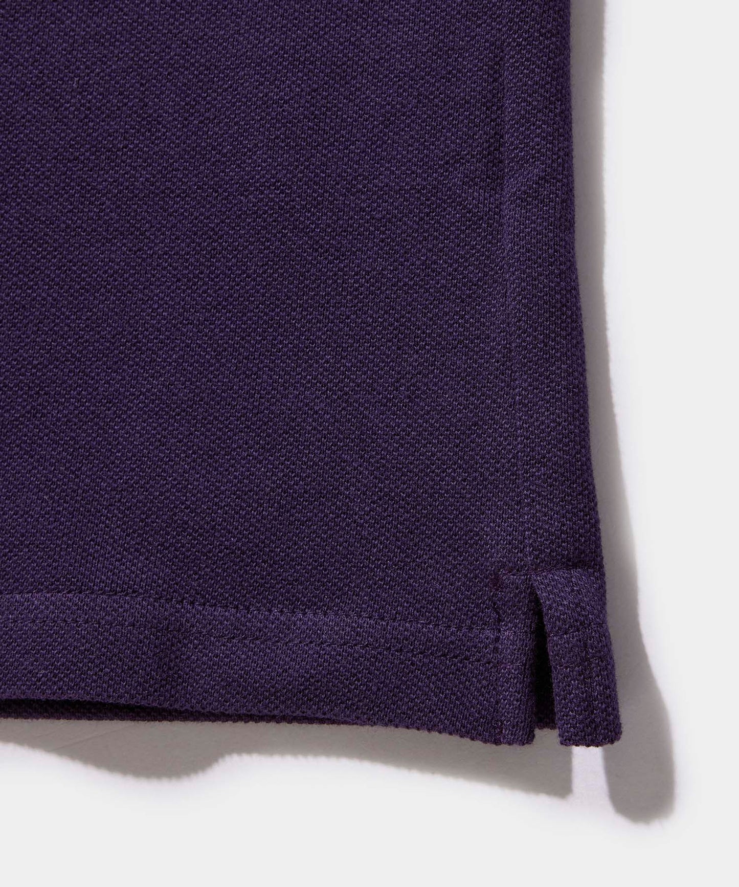 NEEDLES L/S Polo Shirt - Cotton Pique EGGPLANT