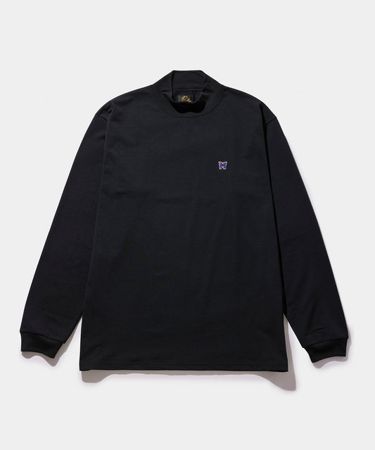 NEEDLES L/S Mock Neck Tee - Poly Jersey BLACK