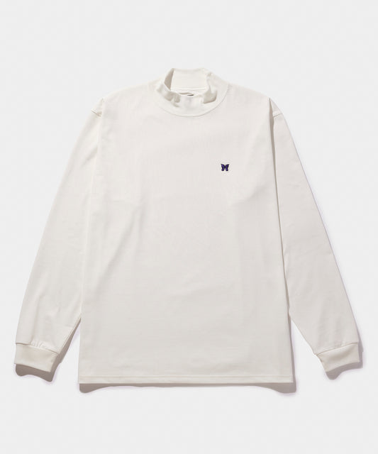 NEEDLES L/S Mock Neck Tee - Poly Jersey WHITE