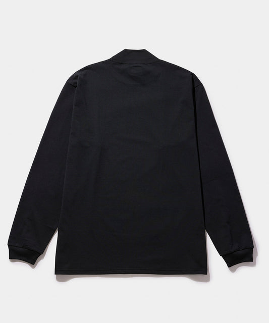 NEEDLES L/S Mock Neck Tee - Poly Jersey BLACK