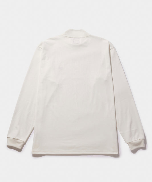 NEEDLES L/S Mock Neck Tee - Poly Jersey WHITE