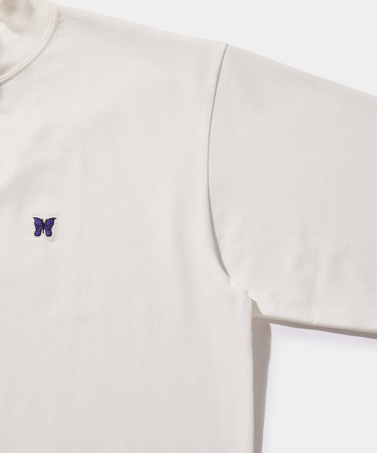 NEEDLES L/S Mock Neck Tee - Poly Jersey WHITE