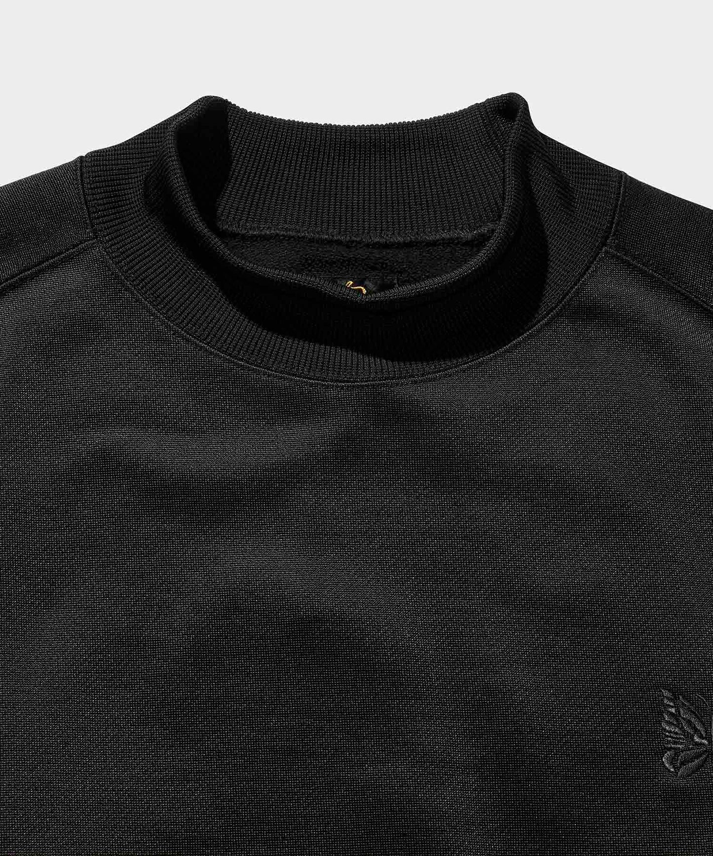 NEEDLES L/S Mock Neck Tee - C/PE Bright Jersey BLACK