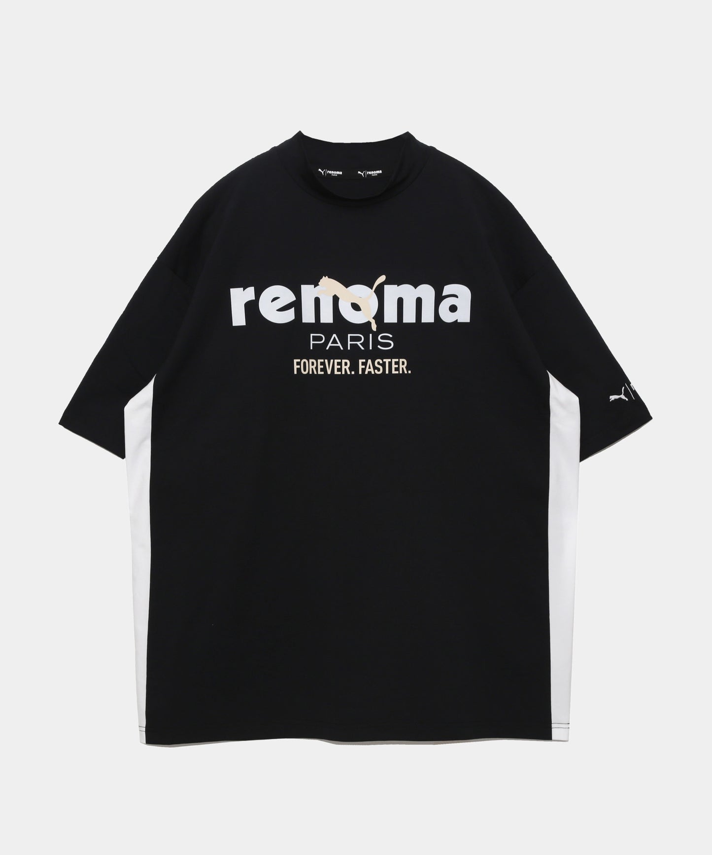 renoma golf x PUMA RXP コラボロゴ モックネックシャツ BLACK