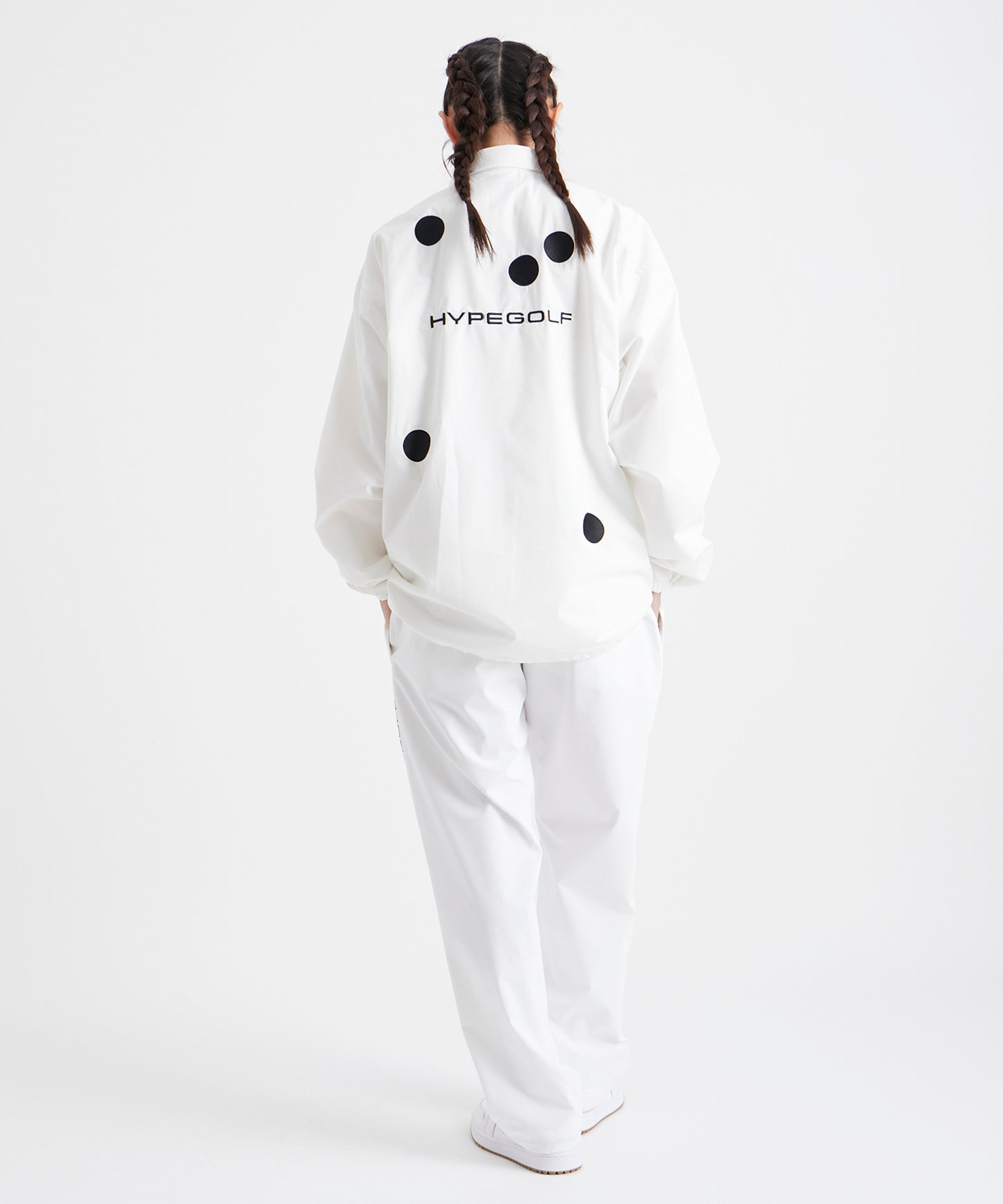 DOT MOTIF COACH JACKET WHITE