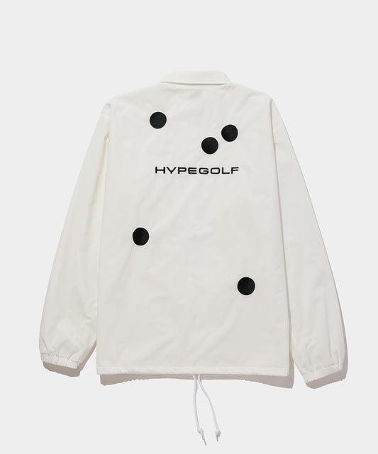 DOT MOTIF COACH JACKET WHITE