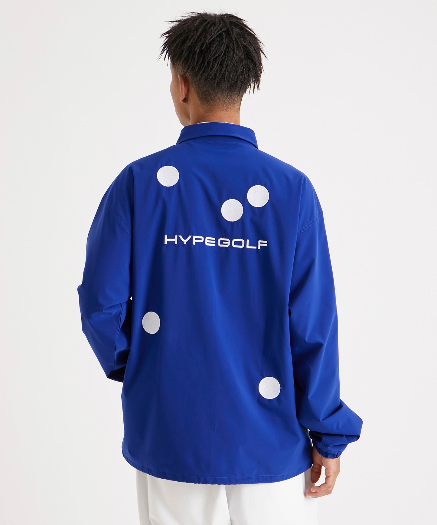 DOT MOTIF COACH JACKET BLUE