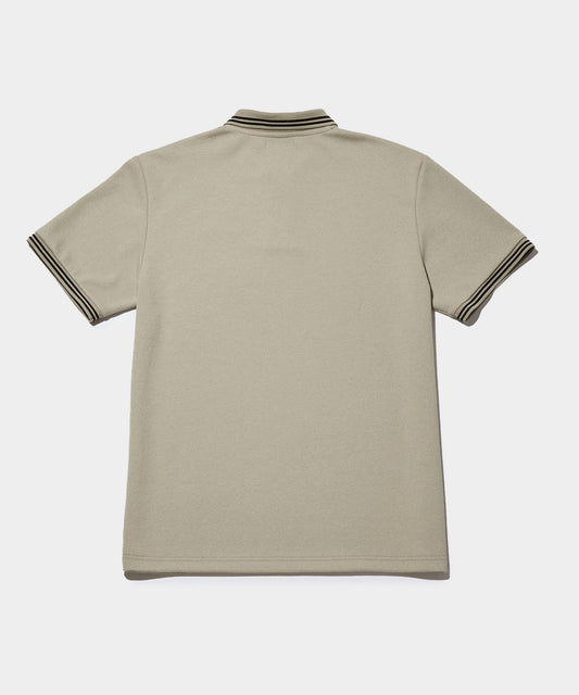 BOUCLE POLO SHIRTS GRAY BEIGE