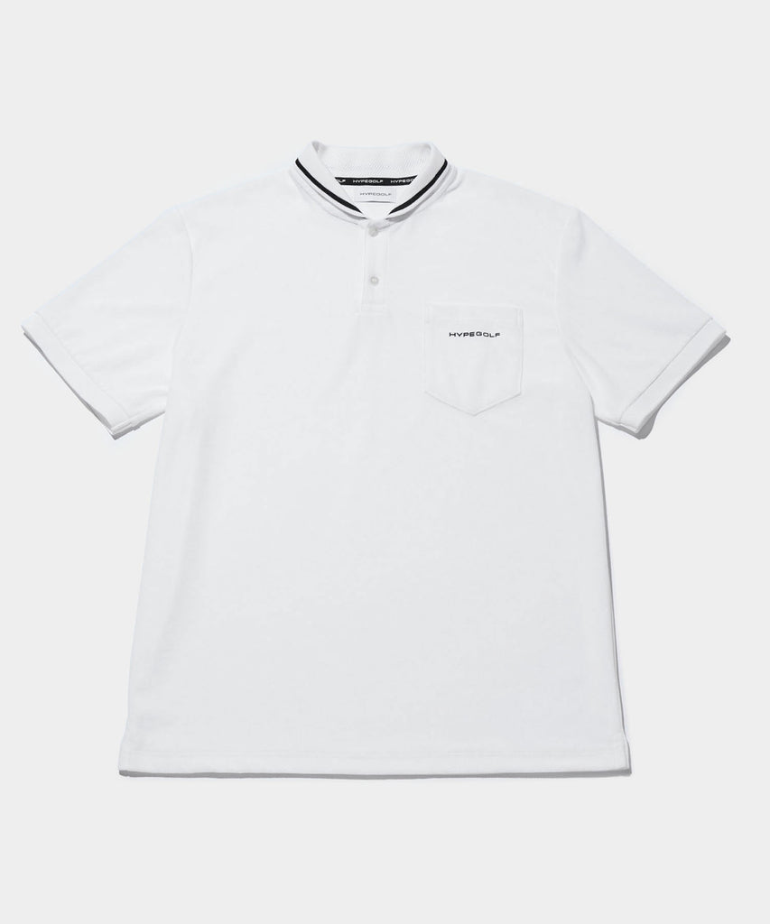 SHAWL COLLAR PILE POLO SHIRTS WHITE