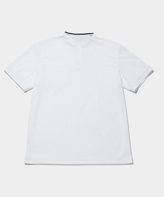 SHAWL COLLAR PILE POLO SHIRTS WHITE
