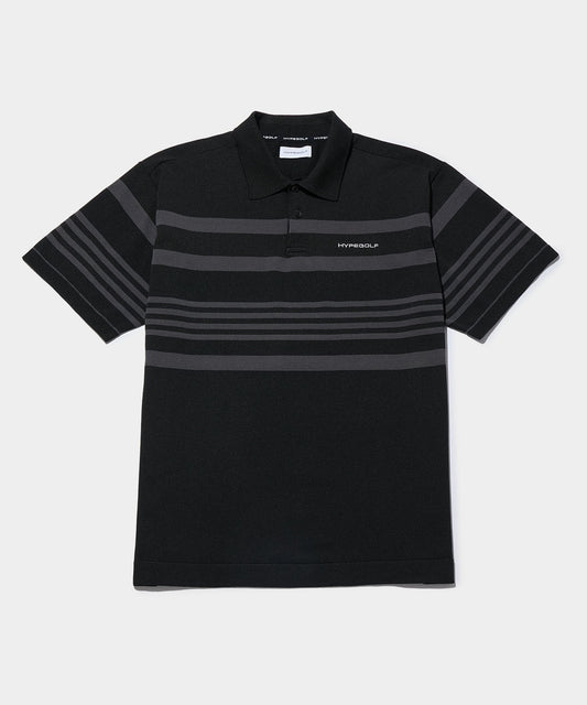 RANDOM BORDER POLO SHIRTS BLACK