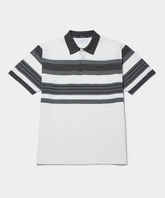 RANDOM BORDER POLO SHIRTS WHITE