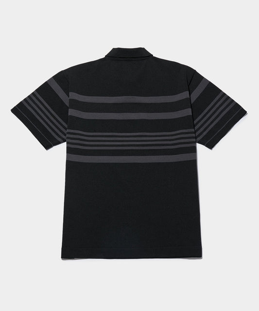 RANDOM BORDER POLO SHIRTS BLACK