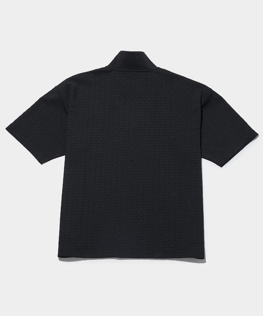 H JACQUARD STAND HALF ZIP SHIRTS