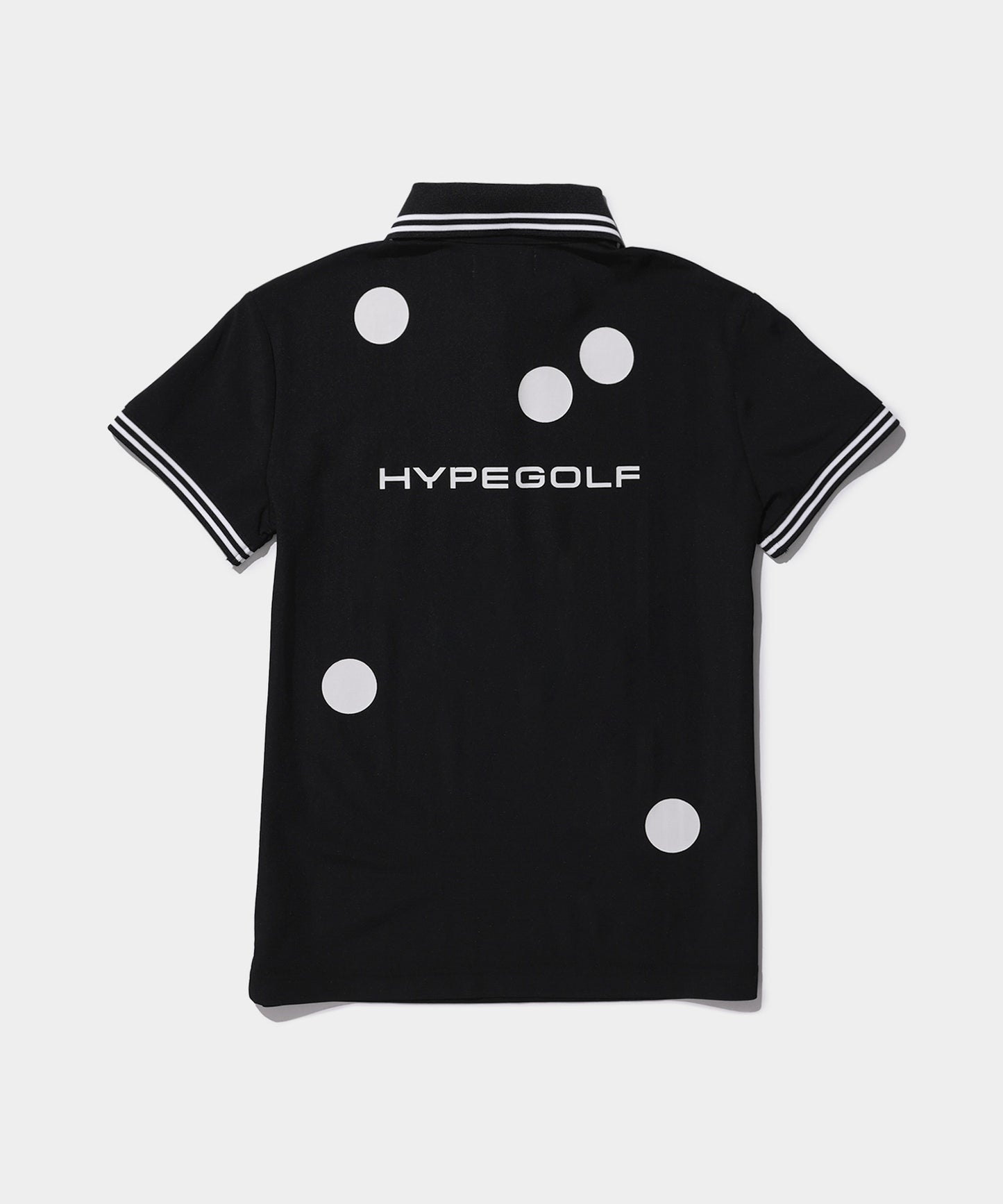 WOMEN DOT MOTIF POLO SHIRTS BLACK