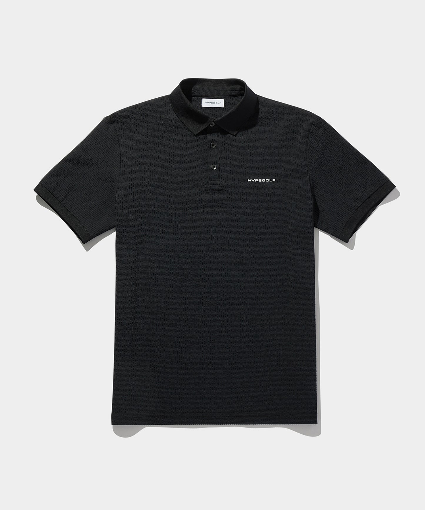 SEERSUCKER POLO SHIRTS BLACK