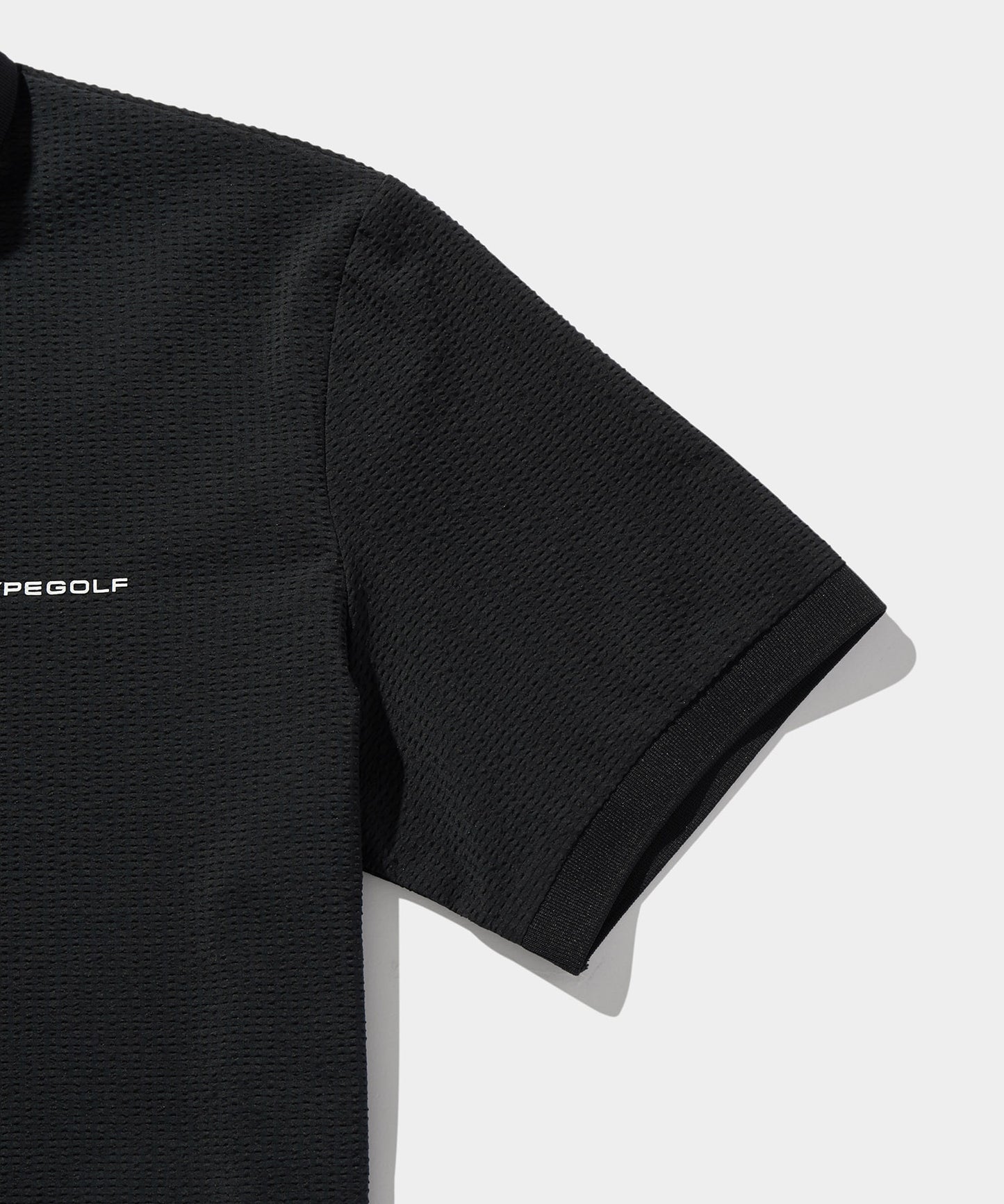 SEERSUCKER POLO SHIRTS BLACK