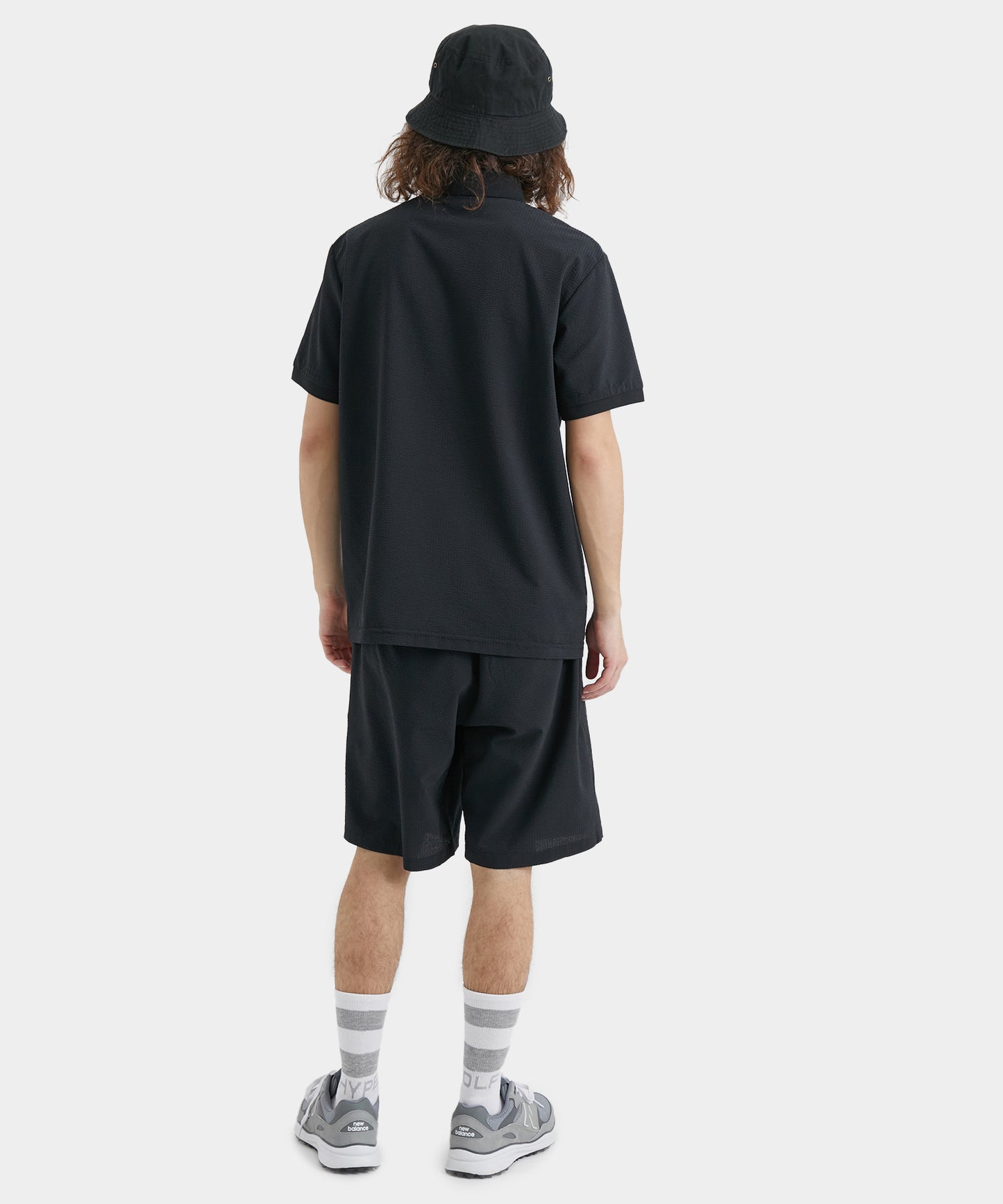 SEERSUCKER POLO SHIRTS BLACK