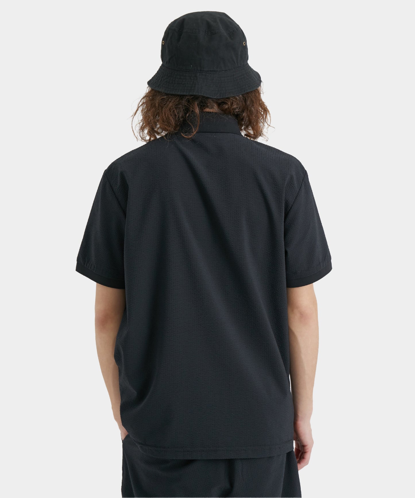 SEERSUCKER POLO SHIRTS BLACK