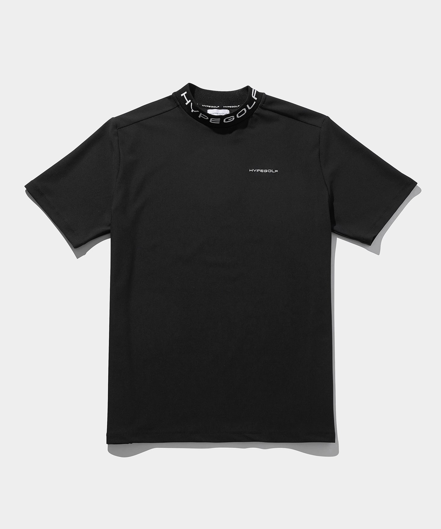 UV WAFFLE MOCK NECK TOP SHORTSLEEVE BLACK