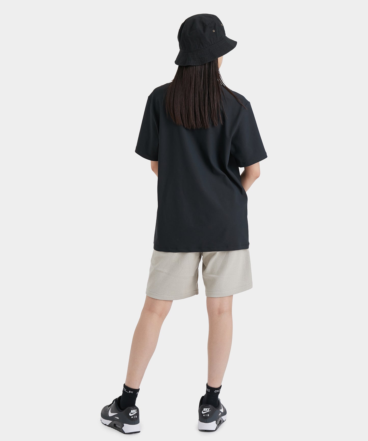 UV WAFFLE MOCK NECK TOP SHORTSLEEVE BLACK