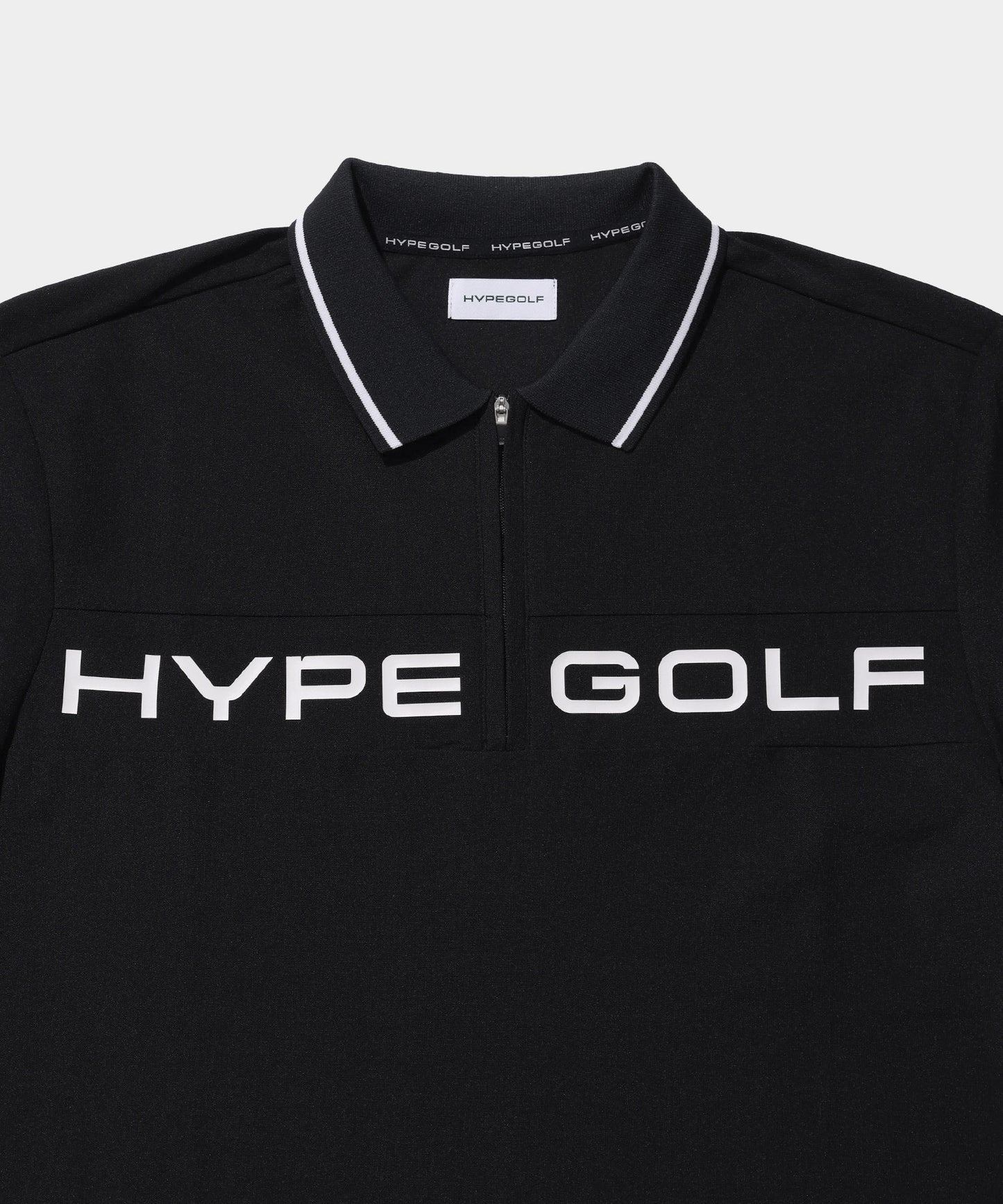 HYPEGOLF HALF ZIP POLO SHIRTS BLACK