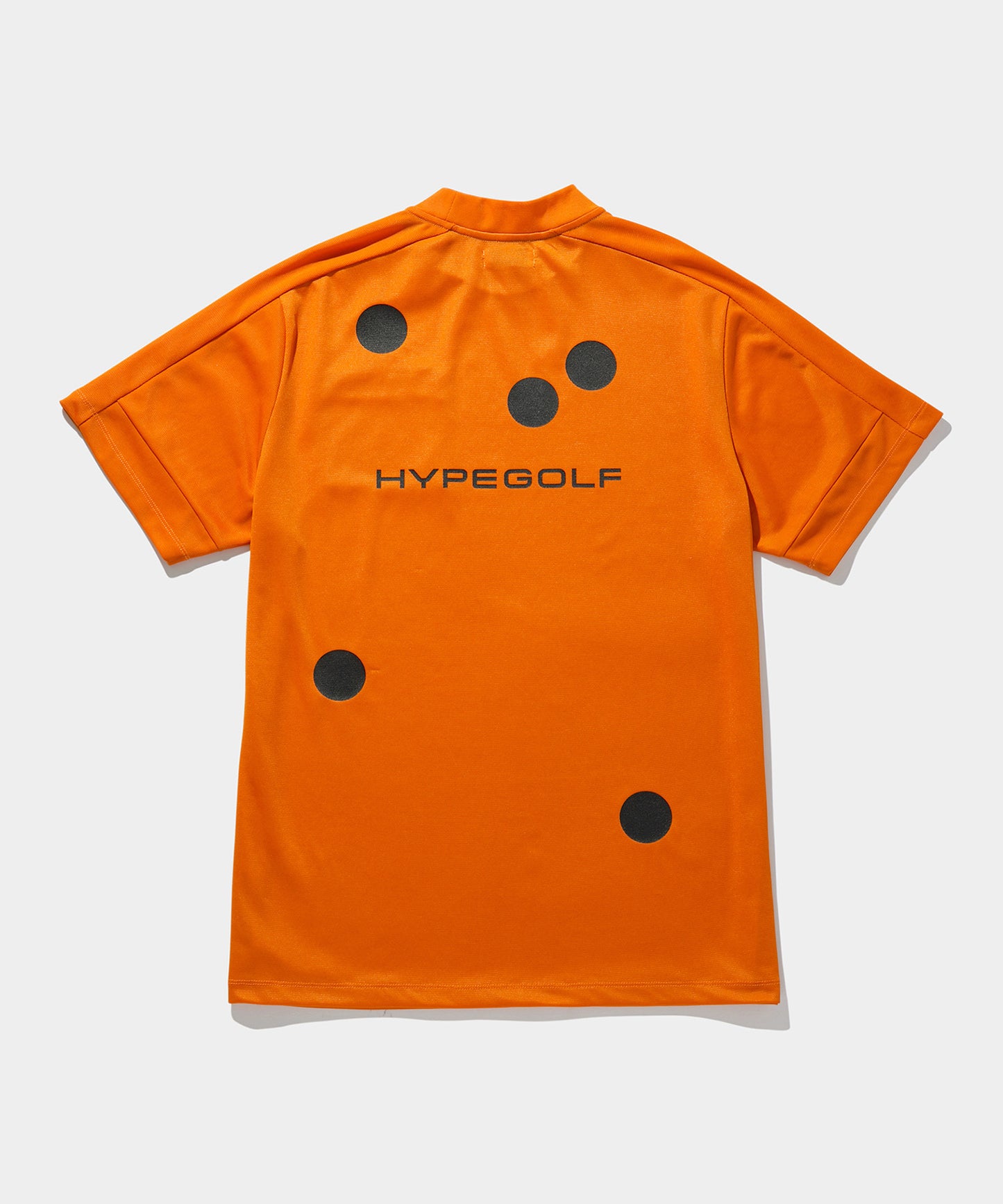 DOT MOTIF MOCK NECK TOP SHORTSLEEVE ORANGE