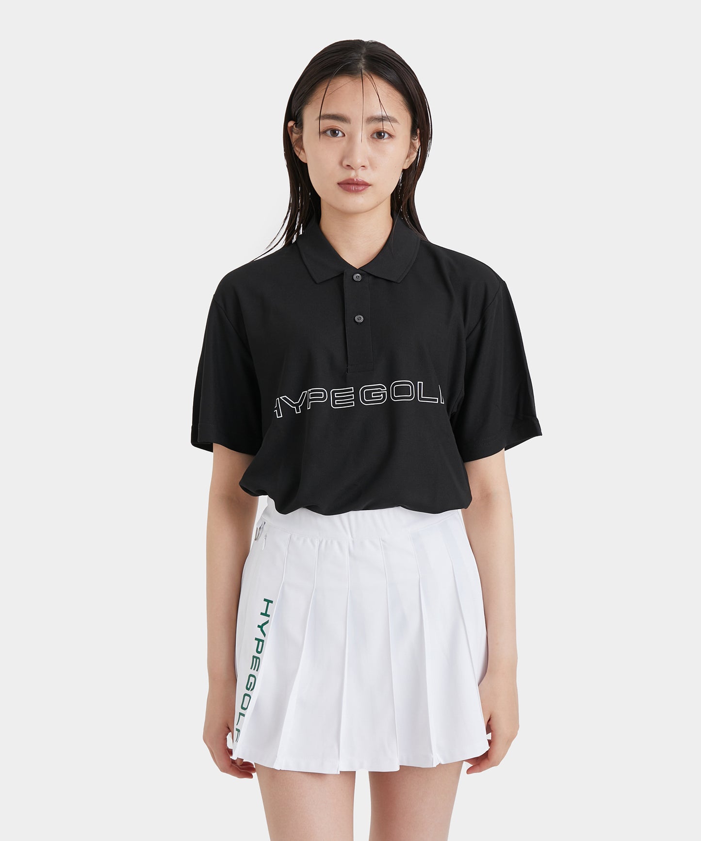 Logo motif SHORT SLEEVE POLO SHIRTS BLACK