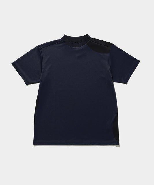 Dot motif mockneck top NAVY